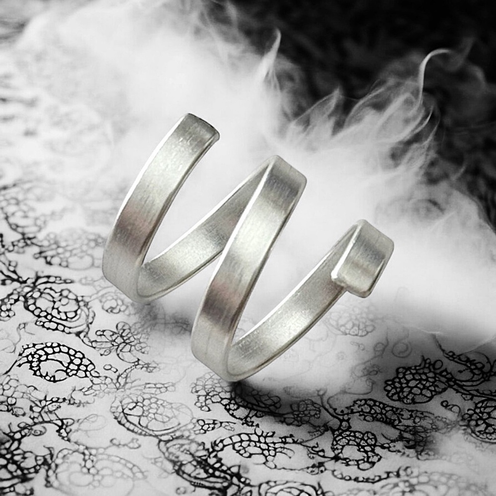 5 For $25💫Alternative Silver Aluminum Wire Coiled Ring